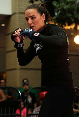 WINNIPEG, CANADA - JUNE 12: Alexis Davis holds an open workout session for fans and media at Portage Place on June 12, 2013 in Winnipeg, Manitoba, Canada. (Photo by Josh Hedges/Zuffa LLC/Zuffa LLC via Getty Images)
