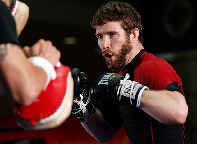 WINNIPEG, CANADA - JUNE 12:  Mitch Clarke holds an open workout session for fans and media at Portage Place on June 12, 2013 in Winnipeg, Manitoba, Canada.  (Photo by Josh Hedges/Zuffa LLC/Zuffa LLC via Getty Images)