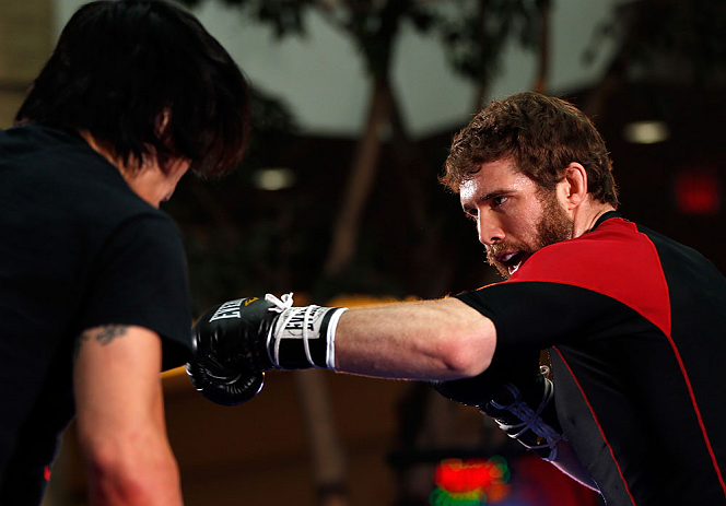 WINNIPEG, CANADA - JUNE 12: Mitch Clarke holds an open workout session for fans and media at Portage Place on June 12, 2013 in Winnipeg, Manitoba, Canada. (Photo by Josh Hedges/Zuffa LLC/Zuffa LLC via Getty Images)