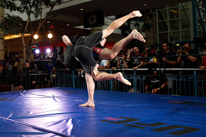 WINNIPEG, CANADA - JUNE 12: Mitch Clarke holds an open workout session for fans and media at Portage Place on June 12, 2013 in Winnipeg, Manitoba, Canada. (Photo by Josh Hedges/Zuffa LLC/Zuffa LLC via Getty Images)