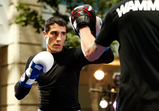 WINNIPEG, CANADA - JUNE 12:  Roland Delorme holds an open workout session for fans and media at Portage Place on June 12, 2013 in Winnipeg, Manitoba, Canada.  (Photo by Josh Hedges/Zuffa LLC/Zuffa LLC via Getty Images)