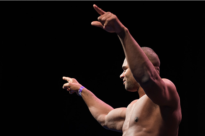 DALLAS, TX - MARCH 13: Alistair Overeem stands on the scale during the UFC 185 weigh-ins at the Kay Bailey Hutchison Convention Center on March 13, 2015 in Dallas, Texas. (Photo by Cooper Neill/Zuffa LLC/Zuffa LLC via Getty Images)