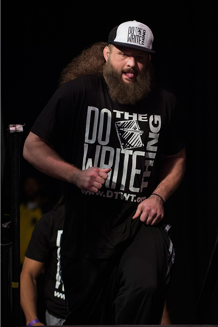 DALLAS, TX - MARCH 13: Roy Nelson walks to the scale during the UFC 185 weigh-ins at the Kay Bailey Hutchison Convention Center on March 13, 2015 in Dallas, Texas. (Photo by Cooper Neill/Zuffa LLC/Zuffa LLC via Getty Images)