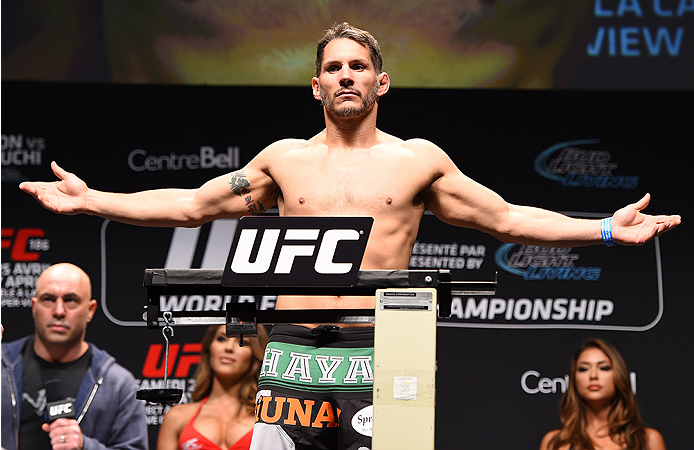 MONTREAL, QC - APRIL 24:   Chris Clements of Canada weighs in during the UFC 186 weigh-in at Metropolis on April 24, 2015 in Montreal, Quebec, Canada. (Photo by Josh Hedges/Zuffa LLC/Zuffa LLC via Getty Images)