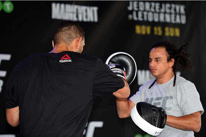 MELBOURNE, AUSTRALIA - NOVEMBER 12:  Antonio 'Bigfoot' Silva of Brazil holds an open workout for fans and media at Federation Square on November 12, 2015 in Melbourne, Australia. (Photo by Josh Hedges/Zuffa LLC/Zuffa LLC via Getty Images)