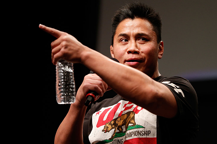 SAN JOSE, CA - APRIL 19:  Cung Le interacts with fans during a Q&A session before the UFC on FOX weigh-in at the California Theatre on April 19, 2013 in San Jose, California.  (Photo by Josh Hedges/Zuffa LLC/Zuffa LLC via Getty Images)