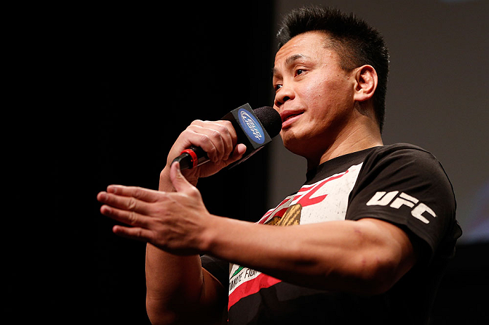 SAN JOSE, CA - APRIL 19: Cung Le interacts with fans during a Q&A session before the UFC on FOX weigh-in at the California Theatre on April 19, 2013 in San Jose, California. (Photo by Josh Hedges/Zuffa LLC/Zuffa LLC via Getty Images)