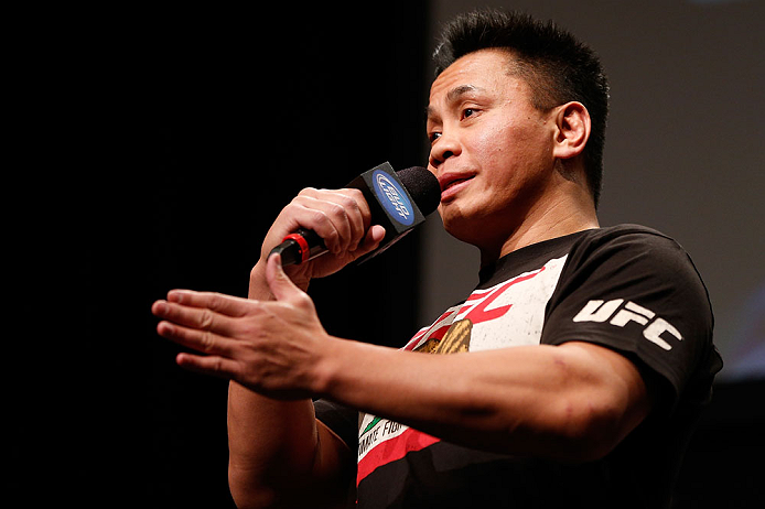 SAN JOSE, CA - APRIL 19:  Cung Le interacts with fans during a Q&A session before the UFC on FOX weigh-in at the California Theatre on April 19, 2013 in San Jose, California.  (Photo by Josh Hedges/Zuffa LLC/Zuffa LLC via Getty Images)