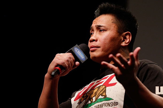 SAN JOSE, CA - APRIL 19:  Cung Le interacts with fans during a Q&A session before the UFC on FOX weigh-in at the California Theatre on April 19, 2013 in San Jose, California.  (Photo by Josh Hedges/Zuffa LLC/Zuffa LLC via Getty Images)