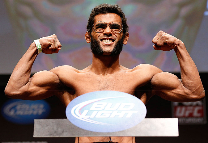 SAN JOSE, CA - APRIL 19: Hugo "Wolverine" Viana weighs in during the UFC on FOX weigh-in at the California Theatre on April 19, 2013 in San Jose, California. (Photo by Josh Hedges/Zuffa LLC/Zuffa LLC via Getty Images)