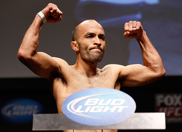SAN JOSE, CA - APRIL 19: Darren Uyenoyama weighs in during the UFC on FOX weigh-in at the California Theatre on April 19, 2013 in San Jose, California. (Photo by Josh Hedges/Zuffa LLC/Zuffa LLC via Getty Images)