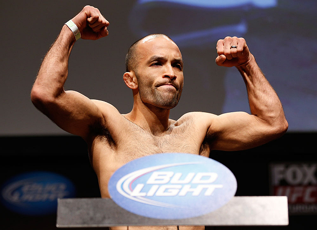 SAN JOSE, CA - APRIL 19:   Darren Uyenoyama weighs in during the UFC on FOX weigh-in at the California Theatre on April 19, 2013 in San Jose, California.  (Photo by Josh Hedges/Zuffa LLC/Zuffa LLC via Getty Images)