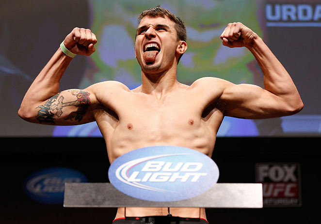 SAN JOSE, CA - APRIL 19: Myles Jury weighs in during the UFC on FOX weigh-in at the California Theatre on April 19, 2013 in San Jose, California. (Photo by Josh Hedges/Zuffa LLC/Zuffa LLC via Getty Images)