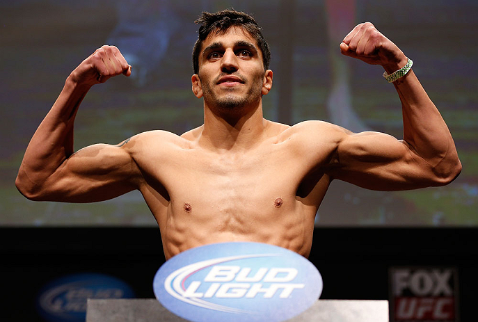 SAN JOSE, CA - APRIL 19:   Ramsey Nijem weighs in during the UFC on FOX weigh-in at the California Theatre on April 19, 2013 in San Jose, California.  (Photo by Josh Hedges/Zuffa LLC/Zuffa LLC via Getty Images)