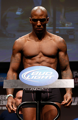 SAN JOSE, CA - APRIL 19:   Francis Carmont weighs in during the UFC on FOX weigh-in at the California Theatre on April 19, 2013 in San Jose, California.  (Photo by Josh Hedges/Zuffa LLC/Zuffa LLC via Getty Images)