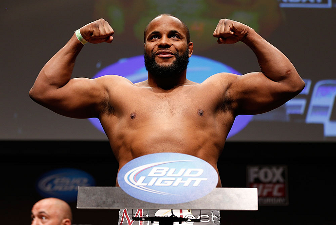 SAN JOSE, CA - APRIL 19: Daniel Cormier weighs in during the UFC on FOX weigh-in at the California Theatre on April 19, 2013 in San Jose, California. (Photo by Josh Hedges/Zuffa LLC/Zuffa LLC via Getty Images)