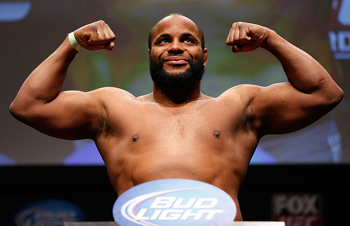 SAN JOSE, CA - APRIL 19:   Daniel Cormier weighs in during the UFC on FOX weigh-in at the California Theatre on April 19, 2013 in San Jose, California.  (Photo by Josh Hedges/Zuffa LLC/Zuffa LLC via Getty Images)