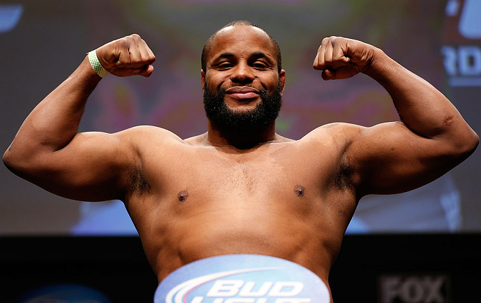 SAN JOSE, CA - APRIL 19:   Daniel Cormier weighs in during the UFC on FOX weigh-in at the California Theatre on April 19, 2013 in San Jose, California.  (Photo by Josh Hedges/Zuffa LLC/Zuffa LLC via Getty Images)