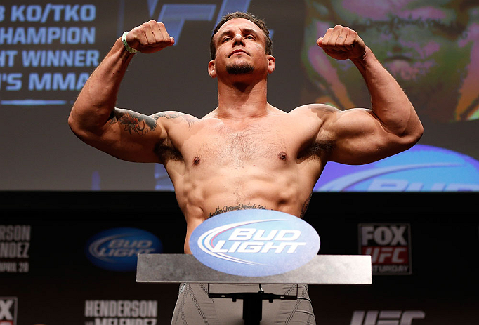 SAN JOSE, CA - APRIL 19: Frank Mir weighs in during the UFC on FOX weigh-in at the California Theatre on April 19, 2013 in San Jose, California. (Photo by Josh Hedges/Zuffa LLC/Zuffa LLC via Getty Images)