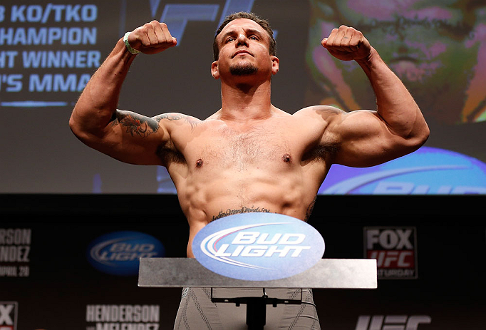 SAN JOSE, CA - APRIL 19:  Frank Mir weighs in during the UFC on FOX weigh-in at the California Theatre on April 19, 2013 in San Jose, California.  (Photo by Josh Hedges/Zuffa LLC/Zuffa LLC via Getty Images)