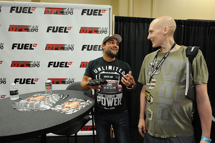 LAS VEGAS, NV - JULY 06: Johny Hendricks interacts with fans at the UFC Fan Expo on July 6, 2012 in Las Vegas, Nevada. (Photo by Al Powers /Zuffa LLC/Zuffa LLC via Getty Images)