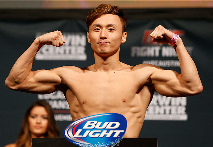 AUSTIN, TX - NOVEMBER 21:  Doo Ho Choi of South Korea weighs in during the UFC weigh-in at The Frank Erwin Center on November 21, 2014 in Austin, Texas.  (Photo by Josh Hedges/Zuffa LLC/Zuffa LLC via Getty Images)