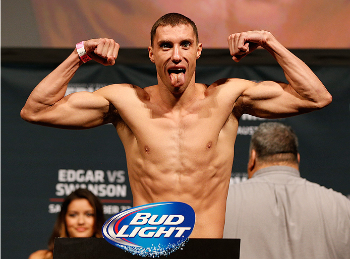 AUSTIN, TX - NOVEMBER 21:  James Vick weighs in during the UFC weigh-in at The Frank Erwin Center on November 21, 2014 in Austin, Texas.  (Photo by Josh Hedges/Zuffa LLC/Zuffa LLC via Getty Images)