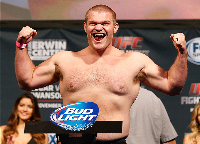 AUSTIN, TX - NOVEMBER 21:  Josh Copeland weighs in during the UFC weigh-in at The Frank Erwin Center on November 21, 2014 in Austin, Texas.  (Photo by Josh Hedges/Zuffa LLC/Zuffa LLC via Getty Images)