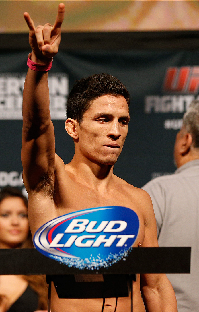 AUSTIN, TX - NOVEMBER 21:  Joseph Benavidez weighs in during the UFC weigh-in at The Frank Erwin Center on November 21, 2014 in Austin, Texas.  (Photo by Josh Hedges/Zuffa LLC/Zuffa LLC via Getty Images)