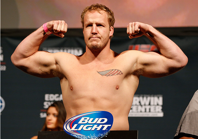 AUSTIN, TX - NOVEMBER 21:  Jared Rosholt weighs in during the UFC weigh-in at The Frank Erwin Center on November 21, 2014 in Austin, Texas.  (Photo by Josh Hedges/Zuffa LLC/Zuffa LLC via Getty Images)