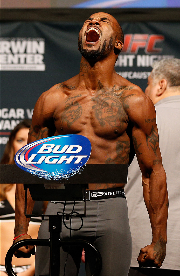 AUSTIN, TX - NOVEMBER 21:  Bobby Green weighs in during the UFC weigh-in at The Frank Erwin Center on November 21, 2014 in Austin, Texas.  (Photo by Josh Hedges/Zuffa LLC/Zuffa LLC via Getty Images)