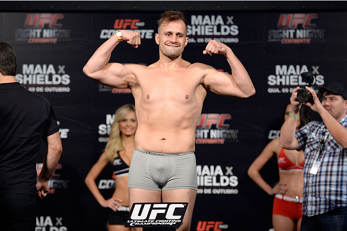 BARUERI, BRAZIL - OCTOBER 8:  Fabio Maldonado weighs-in during the UFC Fight Night: Maia v Shields weigh-in at the Ginasio Jose Correa on October 8, 2013 in Barueri, Sao Paulo, Brazil. (Photo by Jeff Bottari/Zuffa LLC/Zuffa LLC via Getty Images)