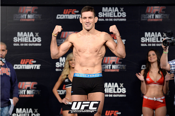 BARUERI, BRAZIL - OCTOBER 8:  Demian Maia weighs-in during the UFC Fight Night: Maia v Shields weigh-in at the Ginasio Jose Correa on October 8, 2013 in Barueri, Sao Paulo, Brazil. (Photo by Jeff Bottari/Zuffa LLC/Zuffa LLC via Getty Images)