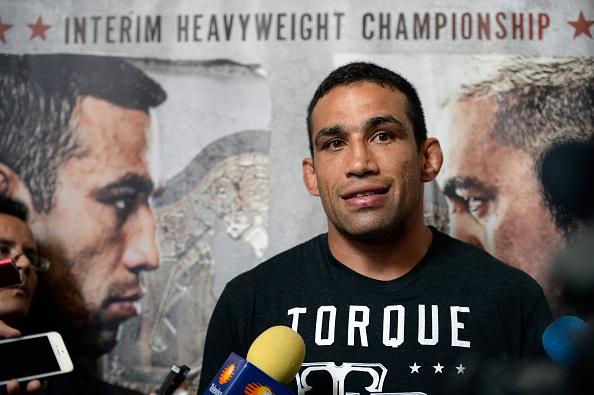 MEXICO CITY, MEXICO - NOVEMBER 12: Fabricio Werdum speaks to the media during the UFC 180 open workouts at the Interactive Museum of Economics on November 12, 2014 in Mexico City, Mexico. (Photo by Jeff Bottari/Zuffa LLC/Zuffa LLC via Getty Images)