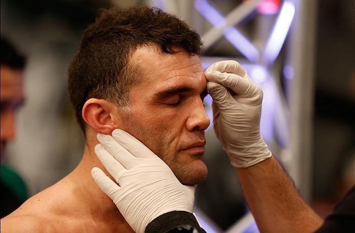 BUENOS AIRES, ARGENTINA - MAY 28: Javier Ganin prepares to enter the Octagon before facing Martin Bravo during the filming of The Ultimate Fighter Latin America: Team Liddell vs Team Griffin on May 28, 2016 in Buenos Aires, Argentina. (Photo by Gabriel R