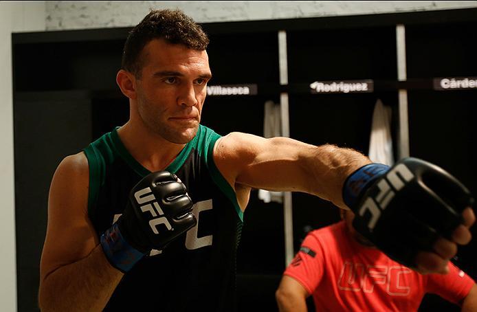BUENOS AIRES, ARGENTINA - MAY 28: Javier Ganin warms up before facing Martin Bravo during the filming of The Ultimate Fighter Latin America: Team Liddell vs Team Griffin on May 28, 2016 in Buenos Aires, Argentina. (Photo by Gabriel Rossi/Zuffa LLC/Zuffa