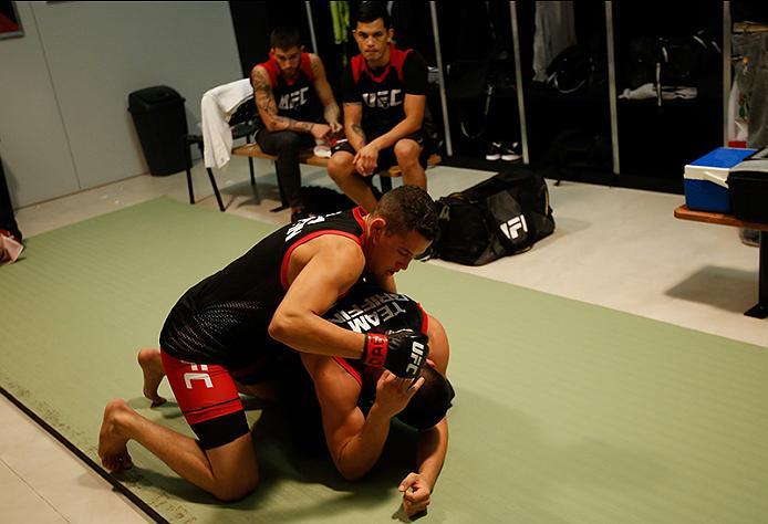 BUENOS AIRES, ARGENTINA - MAY 28: Martin Bravo warms up before facing Javier Ganin during the filming of The Ultimate Fighter Latin America: Team Liddell vs Team Griffin on May 28, 2016 in Buenos Aires, Argentina. (Photo by Gabriel Rossi/Zuffa LLC/Zuffa