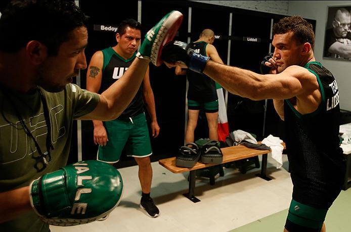 BUENOS AIRES, ARGENTINA - MAY 28: Javier Ganin warms up before facing Martin Bravo during the filming of The Ultimate Fighter Latin America: Team Liddell vs Team Griffin on May 28, 2016 in Buenos Aires, Argentina. (Photo by Gabriel Rossi/Zuffa LLC/Zuffa