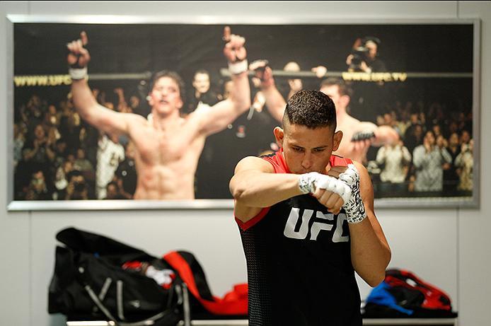 BUENOS AIRES, ARGENTINA - JUNE 4: Martin Bravo warms up before facing Ilianovich Chalo during the filming of The Ultimate Fighter Latin America: Team Liddell vs Team Griffin on June 4, 2016 in Buenos Aires, Argentina. (Photo by Gabriel Rossi/Zuffa LLC/Zu