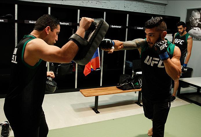 BUENOS AIRES, ARGENTINA - JUNE 4: Ilianovich Chalo warms up before facing Martin Bravo during the filming of The Ultimate Fighter Latin America: Team Liddell vs Team Griffin on June 4, 2016 in Buenos Aires, Argentina. (Photo by Gabriel Rossi/Zuffa LLC/Zu