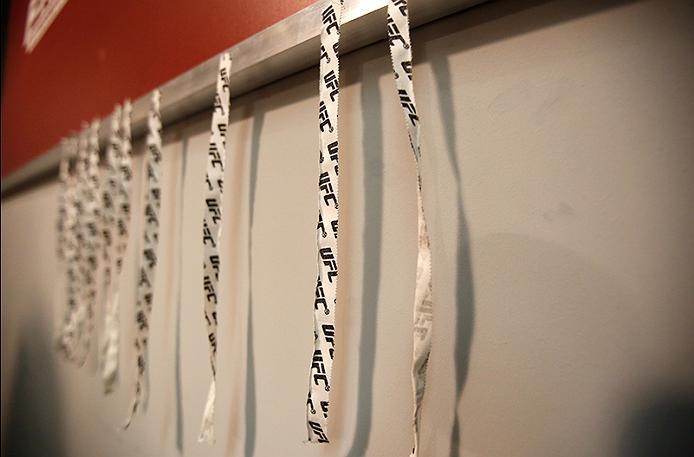 BUENOS AIRES, ARGENTINA - MAY 26: A general view of hand wrap tape during the filming of The Ultimate Fighter Latin America: Team Liddell vs Team Griffin on May 26, 2016 in Buenos Aires, Argentina. (Photo by Gabriel Rossi/Zuffa LLC/Zuffa LLC via Getty Im
