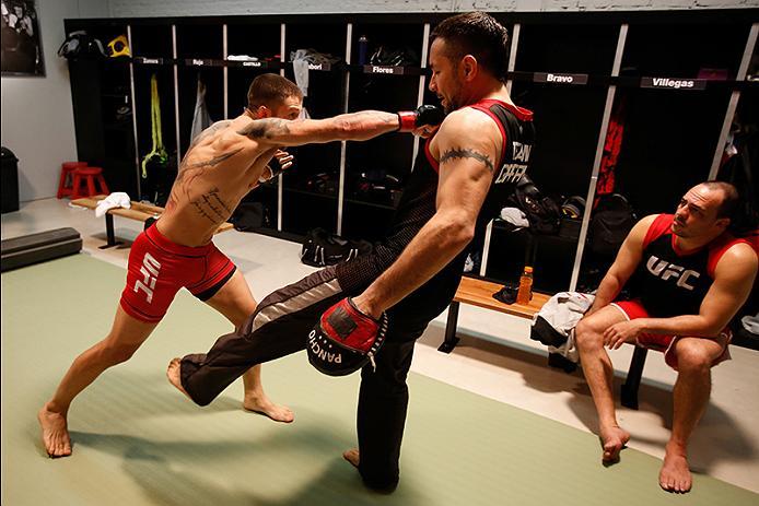 BUENOS AIRES, ARGENTINA - MAY 26: Marcelo Rojo warms up before facing Juan Villaseca during the filming of The Ultimate Fighter Latin America: Team Liddell vs Team Griffin on May 26, 2016 in Buenos Aires, Argentina. (Photo by Gabriel Rossi/Zuffa LLC/Zuff