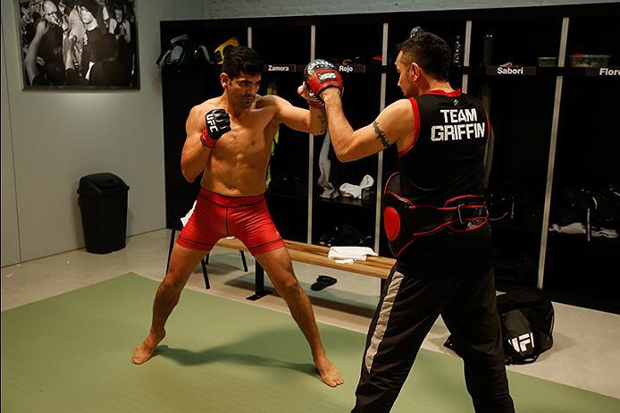 BUENOS AIRES, ARGENTINA - MAY 28:  Alejandro Martinez warms up before facing Fabian Quintana during the filming of The Ultimate Fighter Latin America: Team Liddell vs Team Griffin on May 28, 2016 in Buenos Aires, Argentina. (Photo by Gabriel Rossi/Zuffa L