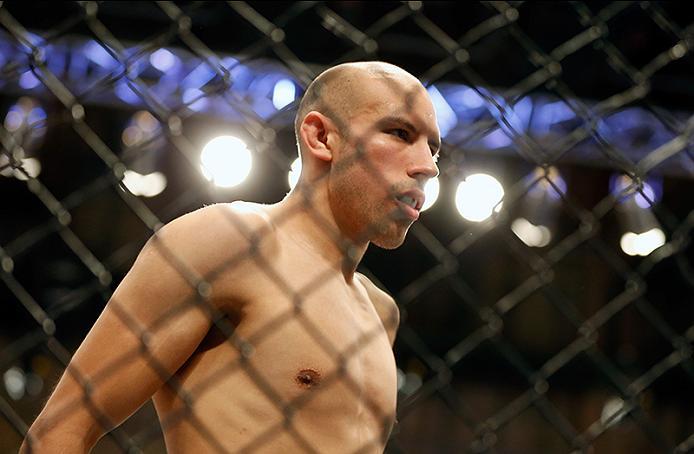 BUENOS AIRES, ARGENTINA - MAY 28: Fabian Quintana prepares for the round to begin before facing Alejandro Martinez during the filming of The Ultimate Fighter Latin America: Team Liddell vs Team Griffin on May 28, 2016 in Buenos Aires, Argentina. (Photo b