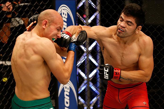 BUENOS AIRES, ARGENTINA - MAY 28: (R-L) Alejandro Martinez punches Fabian Quintana during the filming of The Ultimate Fighter Latin America: Team Liddell vs Team Griffin on May 28, 2016 in Buenos Aires, Argentina. (Photo by Gabriel Rossi/Zuffa LLC/Zuffa