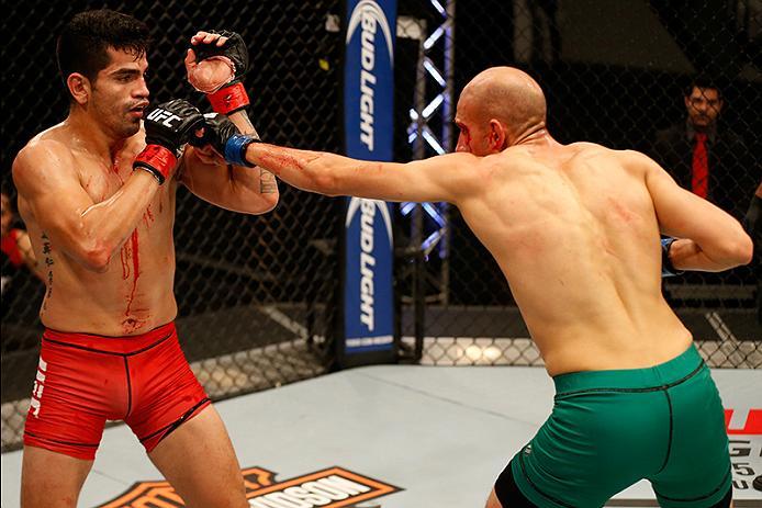 BUENOS AIRES, ARGENTINA - MAY 28: (R-L) Fabian Quintana punches Alejandro Martinez during the filming of The Ultimate Fighter Latin America: Team Liddell vs Team Griffin on May 28, 2016 in Buenos Aires, Argentina. (Photo by Gabriel Rossi/Zuffa LLC/Zuffa