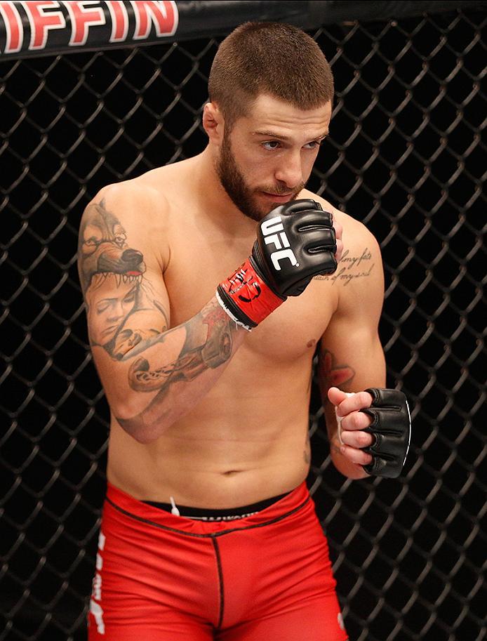 BUENOS AIRES, ARGENTINA - JUNE 11: Marcelo Rojo enters the Octagon before facing Claudio Puelles during the filming of The Ultimate Fighter Latin America: Team Liddell vs Team Griffin on June 11, 2016 in Buenos Aires, Argentina. (Photo by Gabriel Rossi/Z