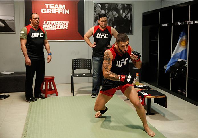 BUENOS AIRES, ARGENTINA - JUNE 11: Marcelo Rojo warms up before facing Claudio Puelles during the filming of The Ultimate Fighter Latin America: Team Liddell vs Team Griffin on June 11, 2016 in Buenos Aires, Argentina. (Photo by Gabriel Rossi/Zuffa LLC/Z