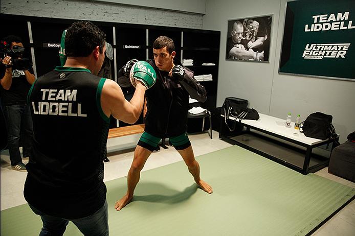 BUENOS AIRES, ARGENTINA - JUNE 11: Claudio Puelles warms up before facing Marcelo Rojo during the filming of The Ultimate Fighter Latin America: Team Liddell vs Team Griffin on June 11, 2016 in Buenos Aires, Argentina. (Photo by Gabriel Rossi/Zuffa LLC/Z