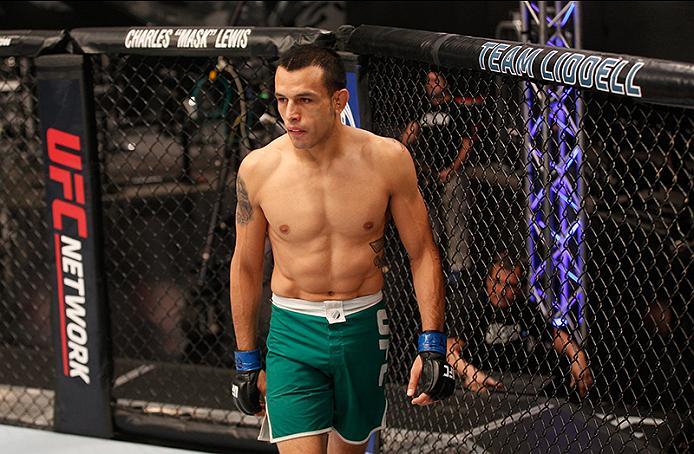 BUENOS AIRES, ARGENTINA - JUNE 11: Leonardo Rodriguez enters the Octagon before facing Martin Bravo during the filming of The Ultimate Fighter Latin America: Team Liddell vs Team Griffin on June 11, 2016 in Buenos Aires, Argentina. (Photo by Gabriel Ross